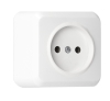 Розетка 1-гнездо 10А без заземления белая, керамика "Юпитер" (SBE-03w-10-S1-N-c)
