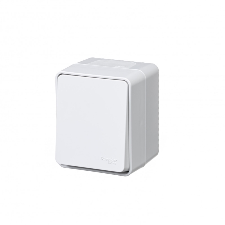 Выключатель  одноклавишный о/п AtlasDesign PROFI IP54 10 АХ БЕЛЫЙ