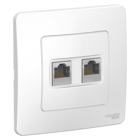 Розетка комьютерная 2-гнезда RJ45 Blanca Белый С/П  BLNIS045451