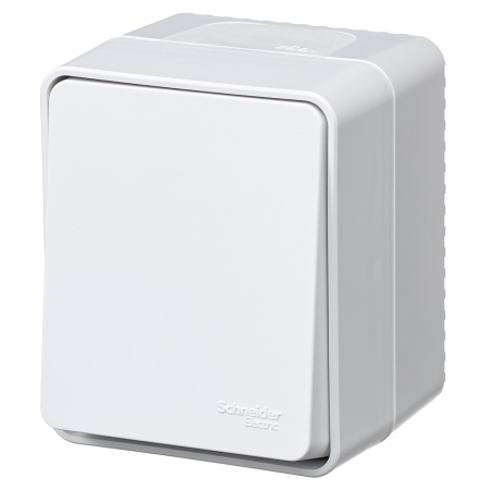 Выключатель однокнопочный о/п AtlasDesign IP54 10 АХ БЕЛЫЙ ATN540115