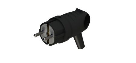Вилка угловая  каучук 1ф с  з/к 16А/220В MultiSet Systeme Electric