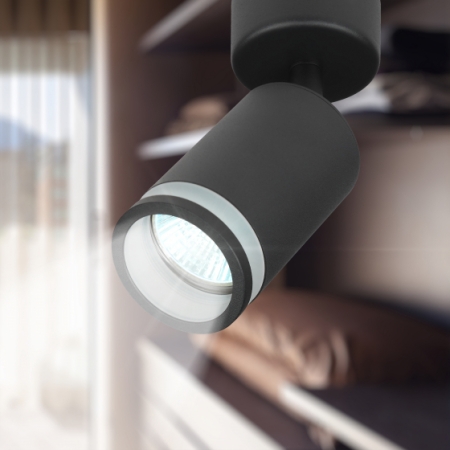 Светильник GU10 металл черный накладной ЭРА OL23 GU10 BK (Б0054397) ПОВОРОТНЫЙ