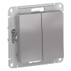 Механизм Переключатель двухклавишный с/п 10А AtlasDesign Алюминий IP44 ATN440351