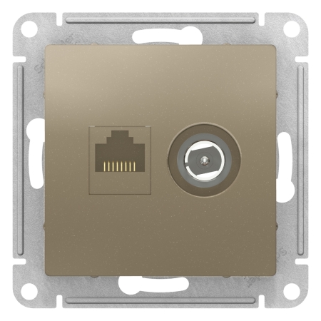 Механизм Розетка AtlasDesign Шампань TV+RJ45 ATN000589