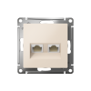 Механизм Розетка RJ45+RJ45 компьютерная AtlasDesign Бежевый ATN000285