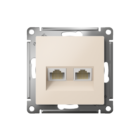 Механизм Розетка RJ45+RJ45 компьютерная AtlasDesign Бежевый ATN000285