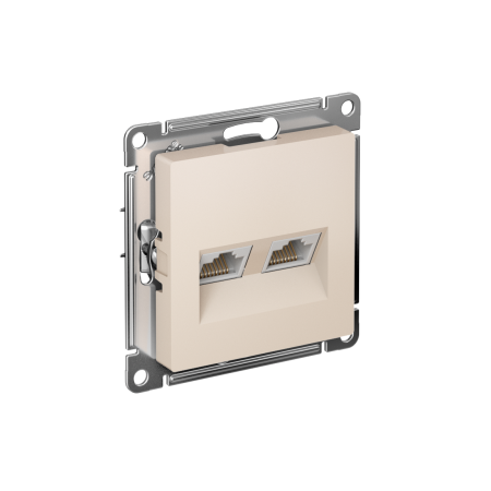Механизм Розетка RJ45+RJ45 компьютерная AtlasDesign Бежевый ATN000285