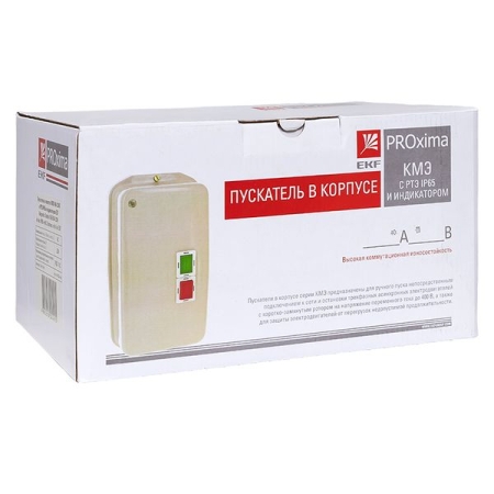 Пускатель в корпусе IP65 КМЭ 40А 230В с РТЭ Ir-30-40A и индикатором EKF